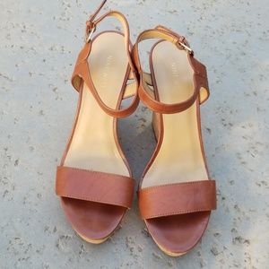 LEATHER wedge sandals